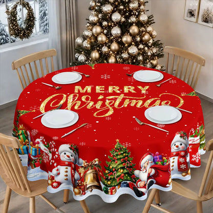 Festive Waterproof Christmas Tablecloth - Perfect for Holiday Decor & Party Supplies, Bulk Wholesale Available!