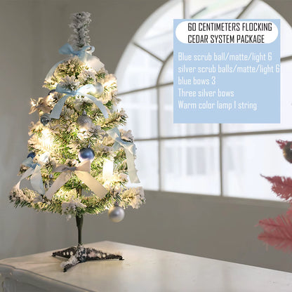 Exquisite 60Cm Blue Flocked Cedar Christmas Tree - Perfect for Holiday Decor & Shopping Mall Displays