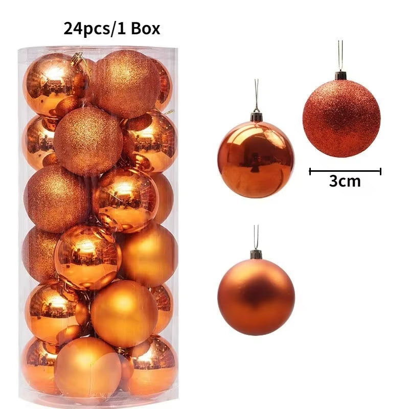 36Pcs 3CM Christmas Balls - Festive Tree Ornaments for Home Decor & Party - Perfect 2025 New Year Gifts!