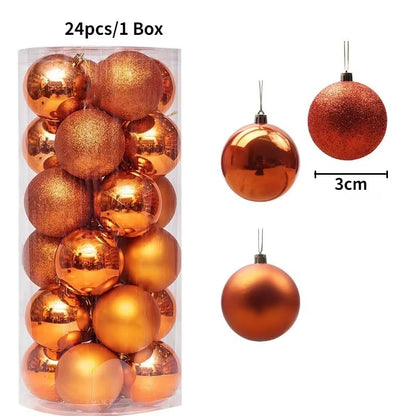 36Pcs 3CM Christmas Balls - Festive Tree Ornaments for Home Decor & Party - Perfect 2025 New Year Gifts!
