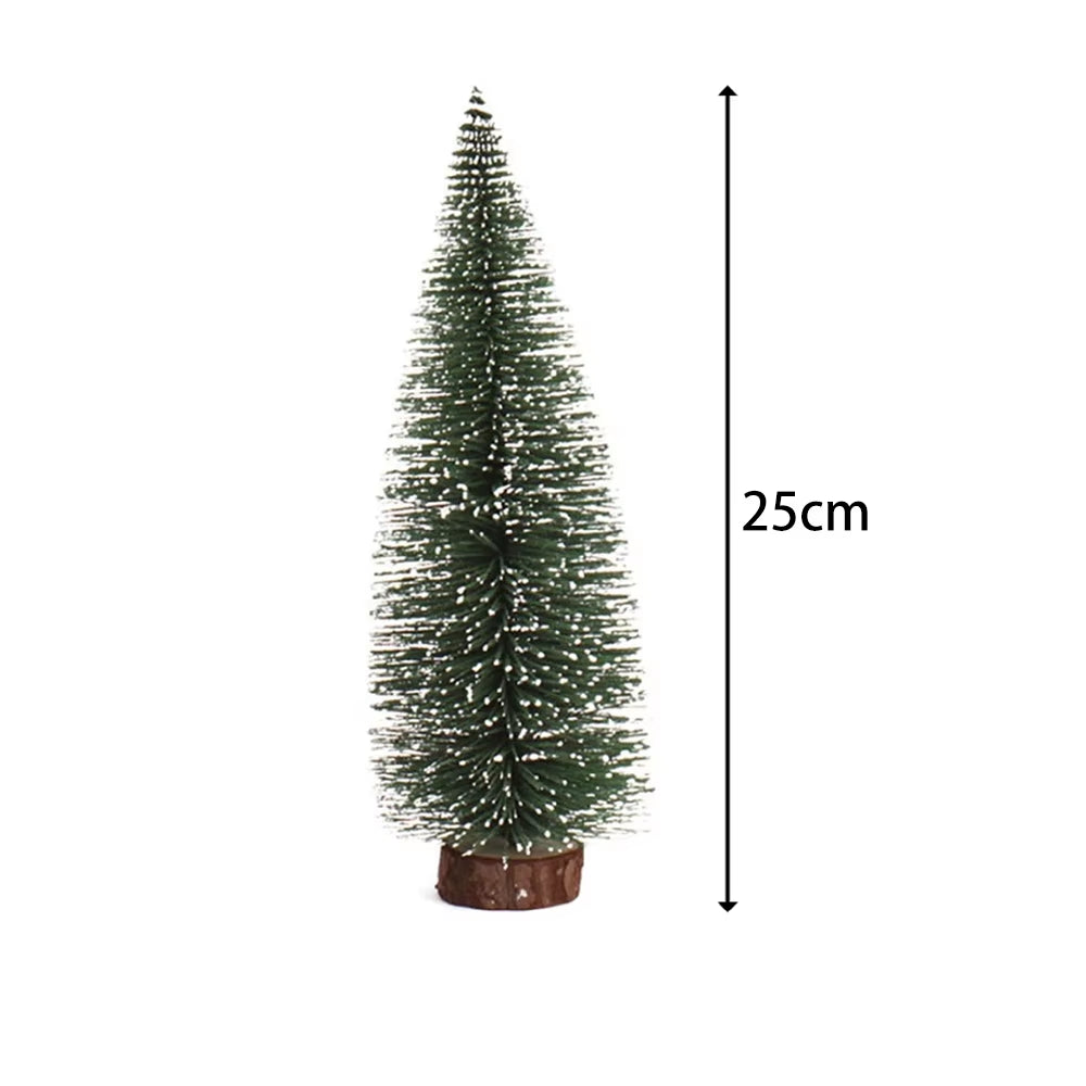 Charming 10-30CM Christmas Pine Tree with Wooden Base - Perfect Holiday Decor for Home, Parties, and New Year Celebrations!