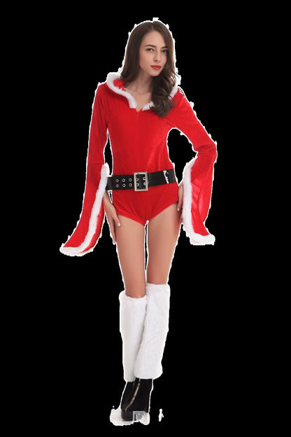 Charming Mrs. Claus Blue Dress Costume for Women - Perfect for Christmas Festivals and Cosplay