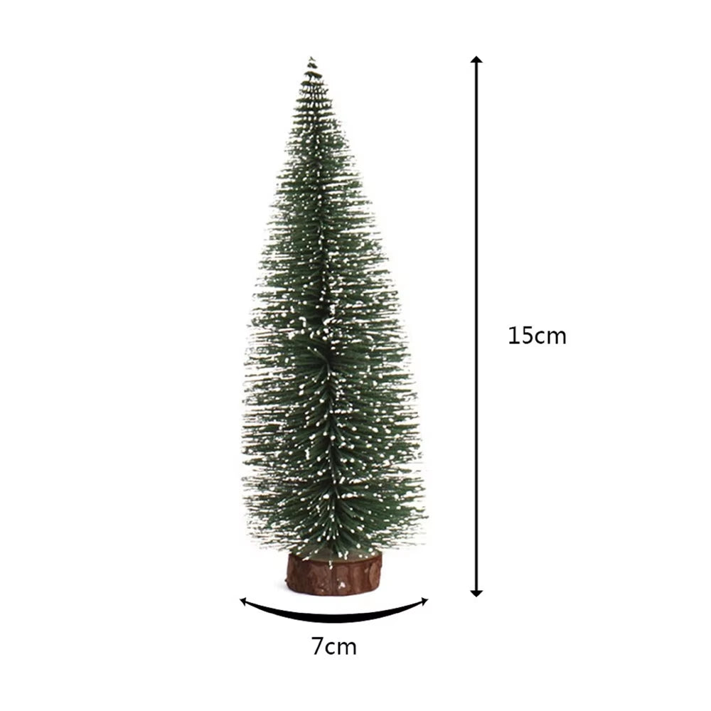 Charming 10-30CM Christmas Pine Tree with Wooden Base - Perfect Holiday Decor for Home, Parties, and New Year Celebrations!