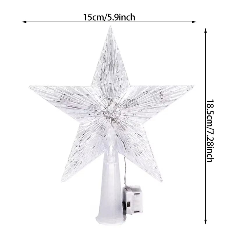 Illuminate Your Christmas: 15Cm LED Star Tree Topper for a Magical Holiday Decor