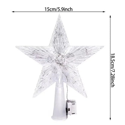 Illuminate Your Christmas: 15Cm LED Star Tree Topper for a Magical Holiday Decor