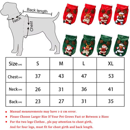 Cozy Christmas Hoodies for Dogs and Cats - Flannel Pet Clothes for Small to Medium Pets