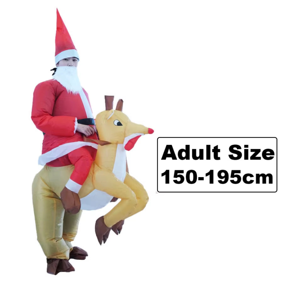 Hilarious Inflatable Christmas Costumes - Santa, Reindeer, Snowman & Christmas Tree for Adults - Perfect for Halloween & Carnival Parties!