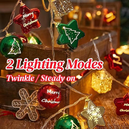 Enchanting Battery Operated LED Christmas String Lights - 5Ft/10Ft Twinkle Lights with 2 Modes - Waterproof Holiday Decor for Trees and Parties