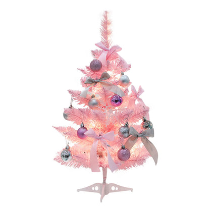 Stunning 60CM Pink Pointed Artificial Christmas Tree with Lights - Perfect Holiday Decor for Your Home!