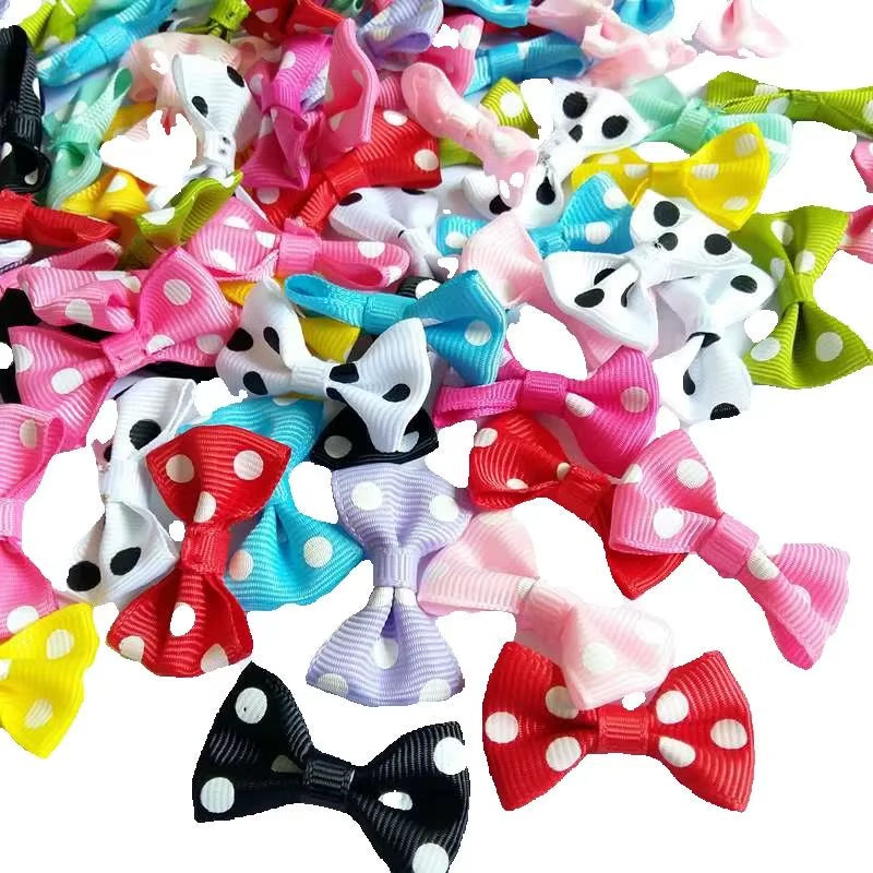 30Pcs Colorful Cartoon DIY Sewing Ribbons & Bow Tie Appliques for Crafting, Weddings, Festivals, and Gift Packaging