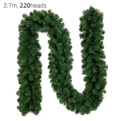 2.7M Festive Artificial Rattan Wreath with Pine Tree - Perfect Christmas Decoration for Kids and Home