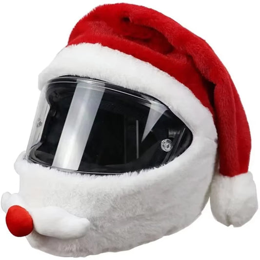 Christmas Motorcycle Helmet Hat - Fun & Cozy Plush Cover for Winter Riding (1 or 2 Pcs)