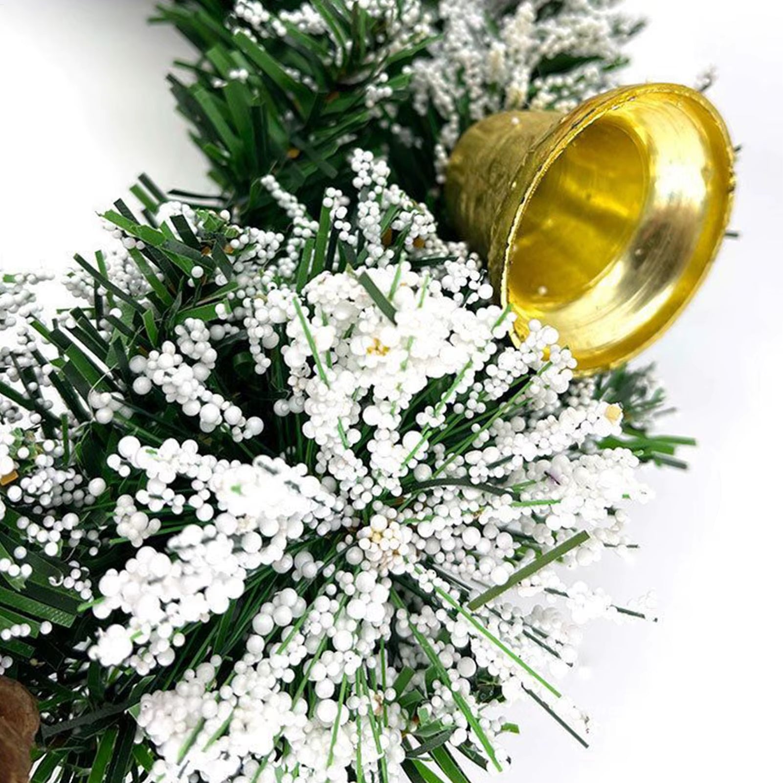 Festive 30Cm Christmas Wreath with Berries, Bow, and Bells - Perfect Holiday Decor for Door, Window, and Wall!