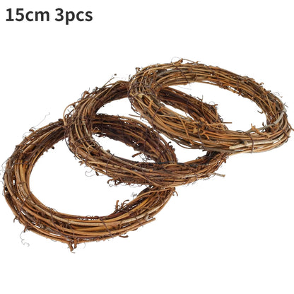 Charming Hand-Woven Natural Rattan Christmas Wreath – 25/30Cm Diameter Retro Grapevine Craft for DIY Holiday Decor