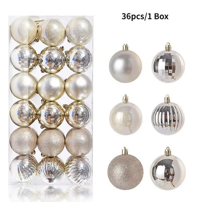 36Pcs 3CM Christmas Balls - Festive Tree Ornaments for Home Decor & Party - Perfect 2025 New Year Gifts!