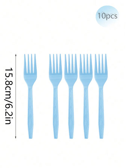 Charming Solid Light Blue Birthday Party Supplies for Super Girls - Disposable Tableware Set with Napkins, Cups, Plates, Tablecloths, and Straws