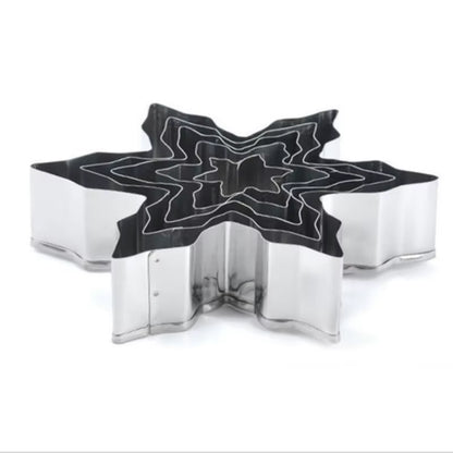 5-Piece Stainless Steel Snowflake Cookie Cutter Set - Perfect for Christmas Baking and Fondant Decorating!