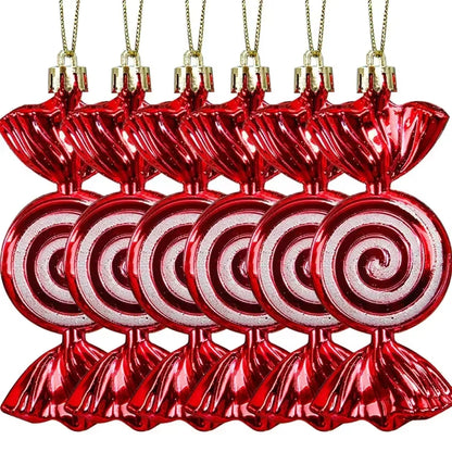 Festive 6-24PCS Christmas Lollipop Candy Cane Ornaments - Perfect for Tree Decorations & Holiday Party Gifts!