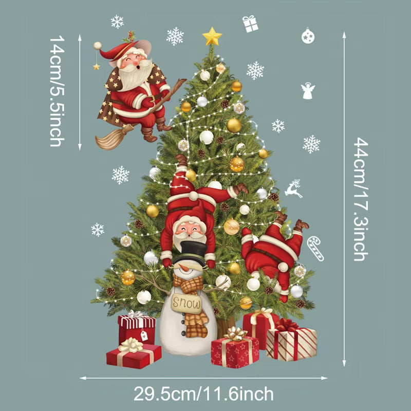 Merry Christmas Window Stickers - Festive Decorations for Home & Kids Room - New Year 2026 Wall Stickers