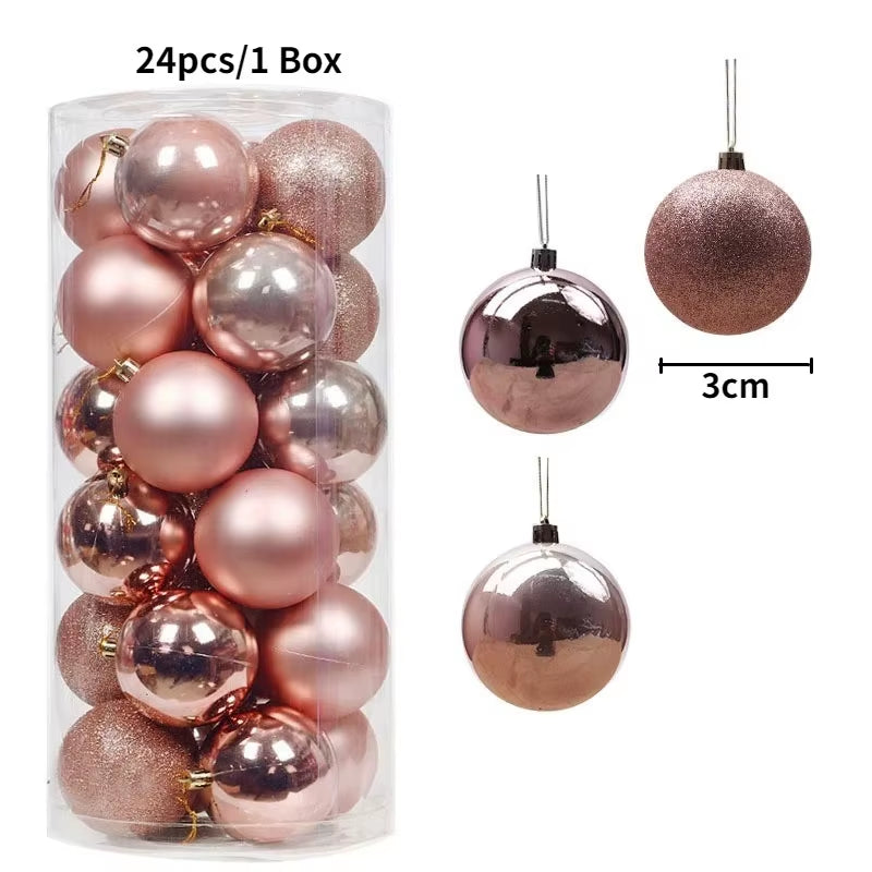 36Pcs 3CM Christmas Balls - Festive Tree Ornaments for Home Decor & Party - Perfect 2025 New Year Gifts!