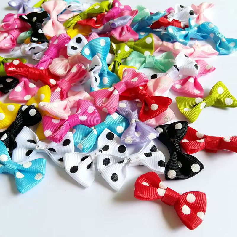 30Pcs Colorful Cartoon DIY Sewing Ribbons & Bow Tie Appliques for Crafting, Weddings, Festivals, and Gift Packaging