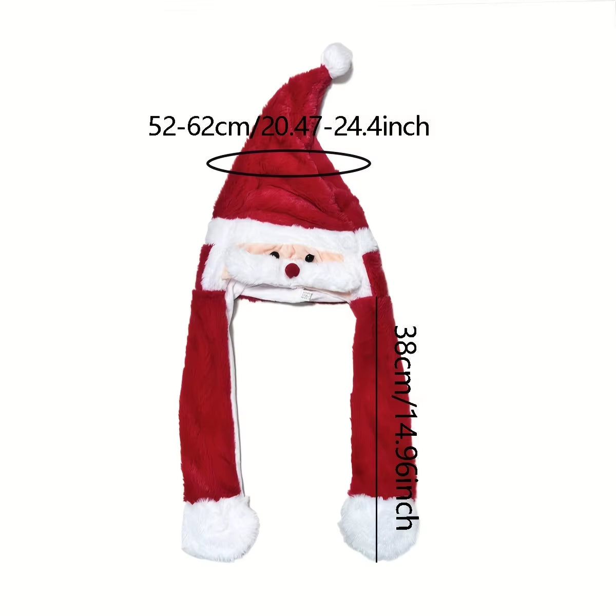 Festive Moving Ears Santa Hat with Reindeer Pinch Airbag - Fun Headband Decoration for Christmas!