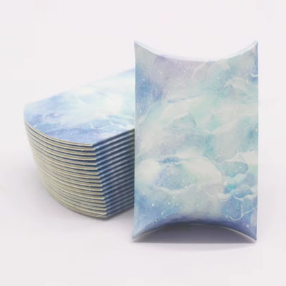 10 Pcs Large DIY Handmade Pillow Boxes with Windows - Elegant White/Leather Gift Packaging for Christmas and Special Occasions