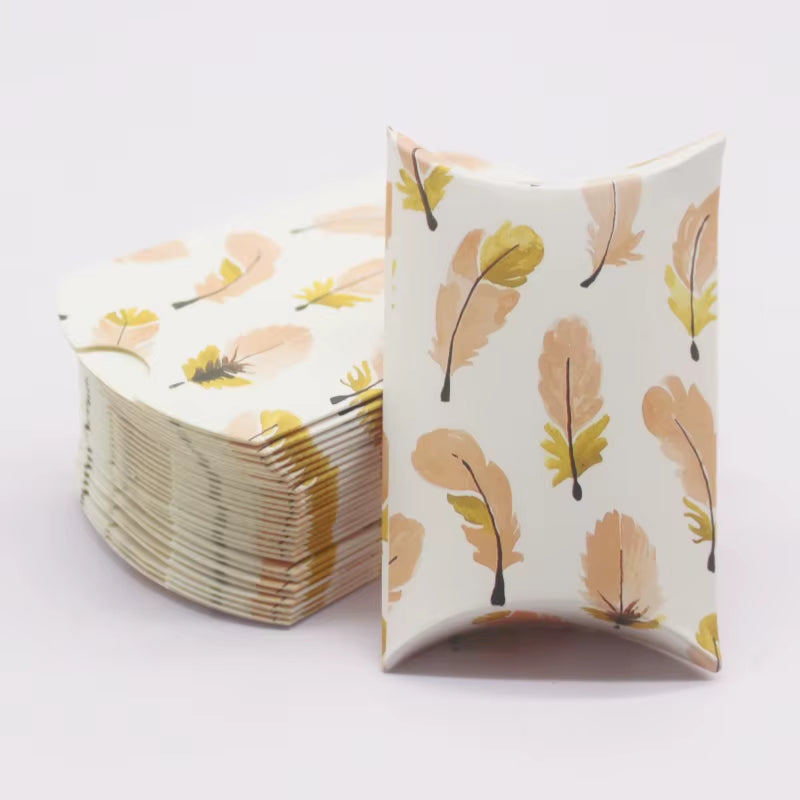 10 Pcs Large DIY Handmade Pillow Boxes with Windows - Elegant White/Leather Gift Packaging for Christmas and Special Occasions