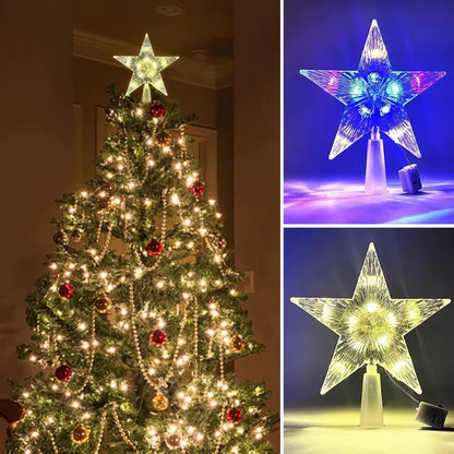 Illuminate Your Christmas: 15Cm LED Star Tree Topper for a Magical Holiday Decor