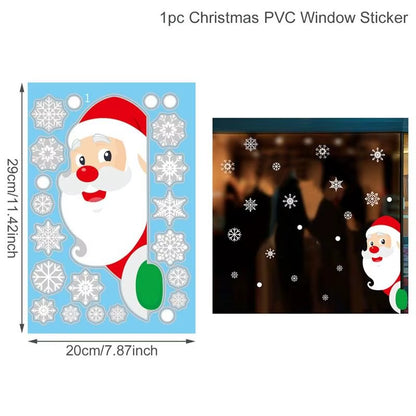 Merry Christmas Window Stickers - Festive Decorations for Home & Kids Room - New Year 2026 Wall Stickers