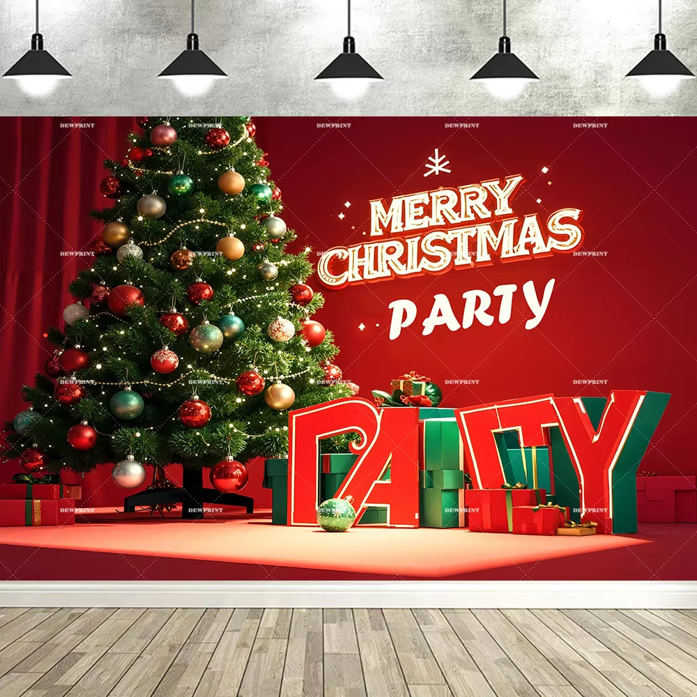Festive Christmas Red Photography Backdrop - Perfect for Holiday Parties, Family Gatherings, and New Year Celebrations!