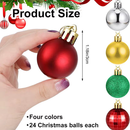 36Pcs 3CM Christmas Balls - Festive Tree Ornaments for Home Decor & Party - Perfect 2025 New Year Gifts!