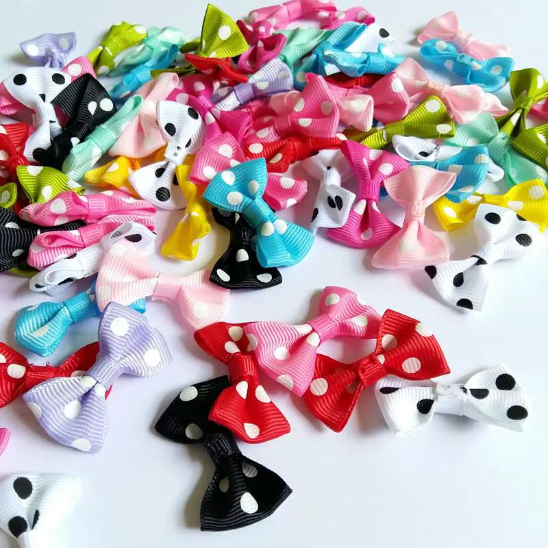 30Pcs Colorful Cartoon DIY Sewing Ribbons & Bow Tie Appliques for Crafting, Weddings, Festivals, and Gift Packaging