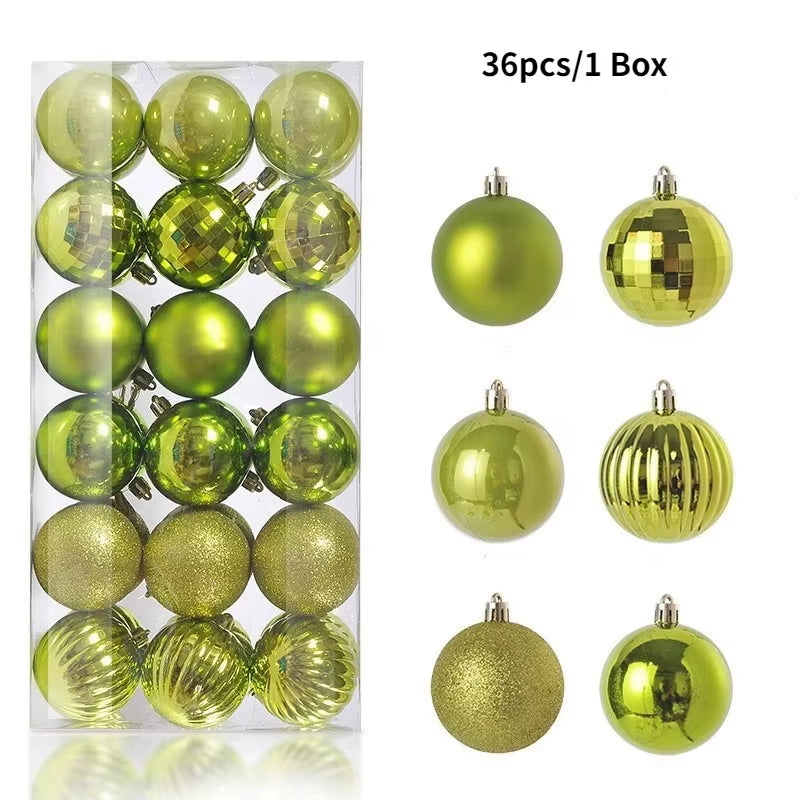 36Pcs 3CM Christmas Balls - Festive Tree Ornaments for Home Decor & Party - Perfect 2025 New Year Gifts!