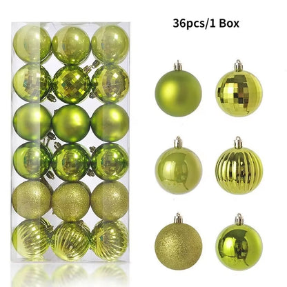 36Pcs 3CM Christmas Balls - Festive Tree Ornaments for Home Decor & Party - Perfect 2025 New Year Gifts!