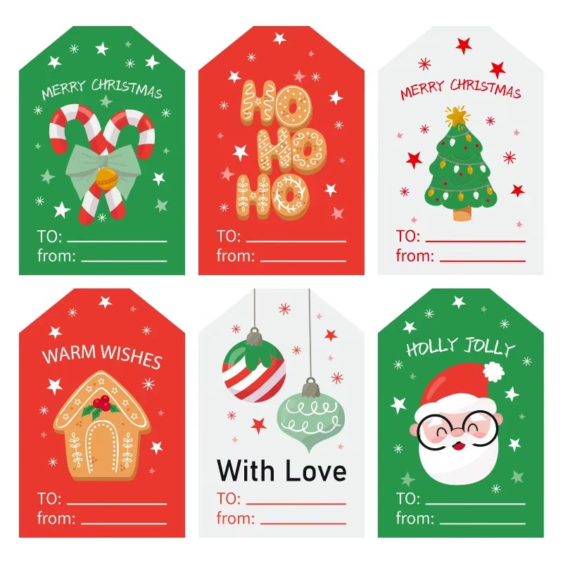 60Pcs Cute Rectangular Christmas Gift Sealing Stickers - Thank You Holiday Labels & Decorative Decals