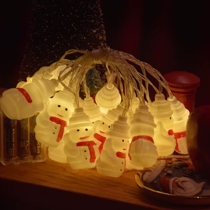 Enchanting LED Christmas Lights - Santa Claus & Snowman Battery-Operated Garland for Festive Decor 613