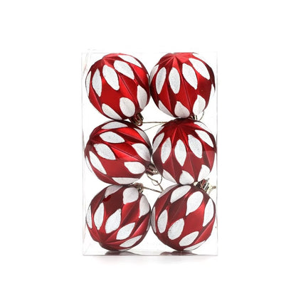 6-Piece 6cm Colorful Plastic Christmas Ball Set - Festive Tree Ornaments for a Joyful Holiday Atmosphere