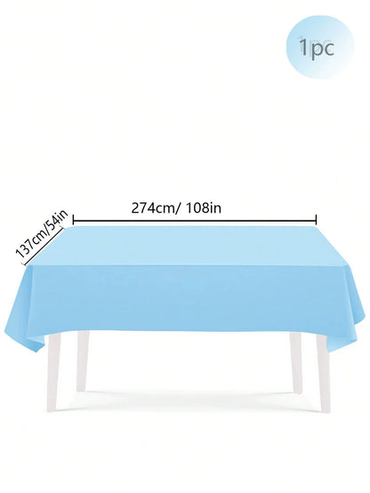 Charming Solid Light Blue Birthday Party Supplies for Super Girls - Disposable Tableware Set with Napkins, Cups, Plates, Tablecloths, and Straws