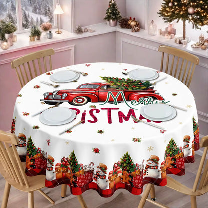 Festive Waterproof Christmas Tablecloth - Perfect for Holiday Decor & Party Supplies, Bulk Wholesale Available!