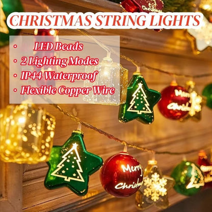 Enchanting Battery Operated LED Christmas String Lights - 5Ft/10Ft Twinkle Lights with 2 Modes - Waterproof Holiday Decor for Trees and Parties