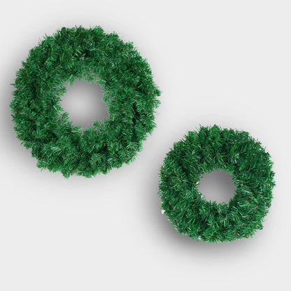 Seasonal Artificial Green Wreath - 30/40/50Cm PVC Wall Decor with Christmas Ribbon for Front Door & Fall Celebrations