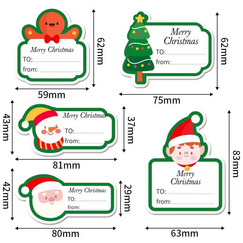 50 Pcs Christmas Gift Sealing Stickers - Cute Cartoon Holiday Thank You Labels & Decorative Decals