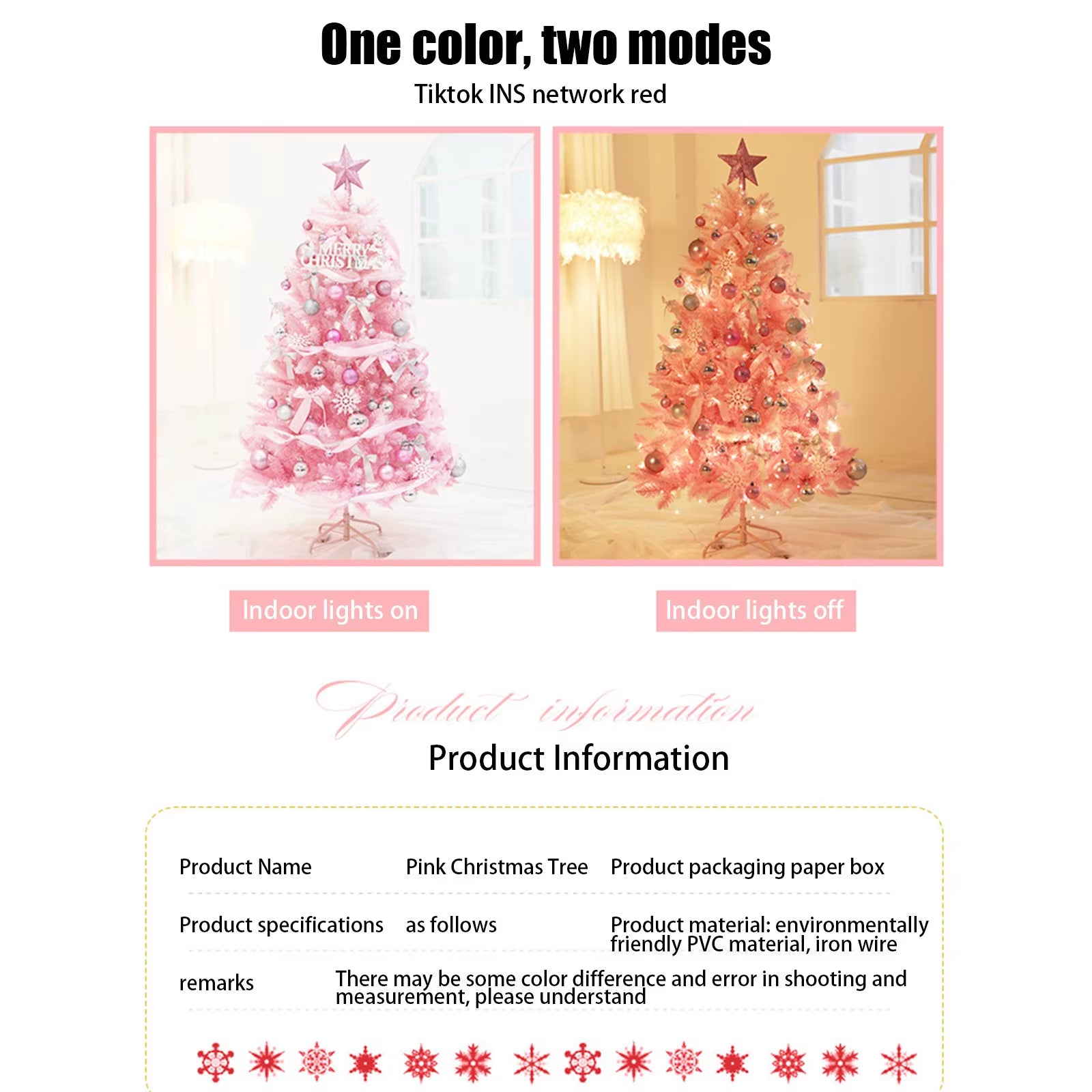 Stunning 60CM Pink Pointed Artificial Christmas Tree with Lights - Perfect Holiday Decor for Your Home!