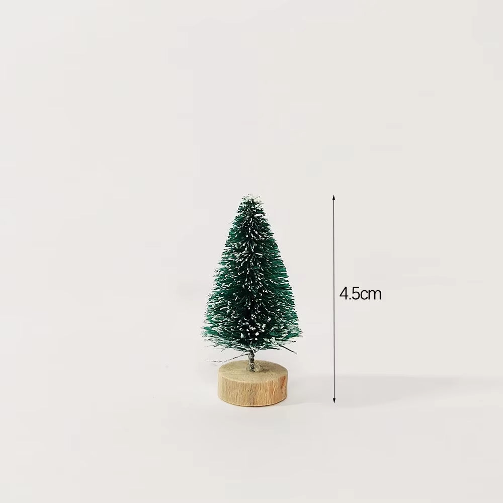 Mini Christmas Trees Set - 5/8 Pcs Small Artificial Cedar Pine Sisal Tabletop Decorations for Merry Christmas Parties