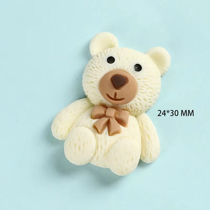 Adorable Cartoon Beige Coffee Bear Resin Cabochons - 10-100 Pcs for Phone Decor, Scrapbooking, DIY Crafts & Hair Bows!