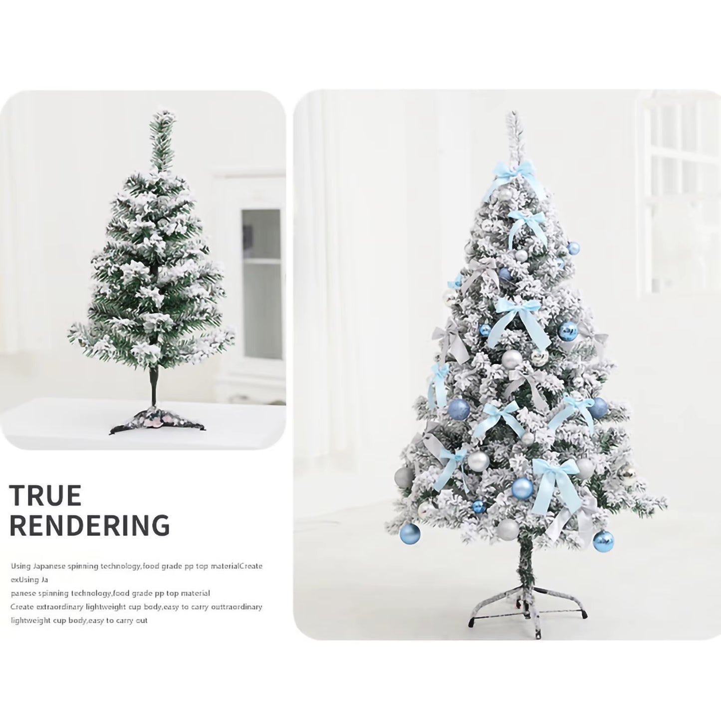 Exquisite 60Cm Blue Flocked Cedar Christmas Tree - Perfect for Holiday Decor & Shopping Mall Displays