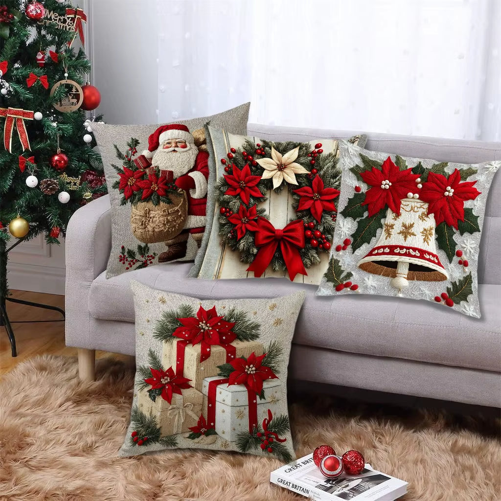 Festive 45Cm Cartoon Santa Claus Pillowcase - Perfect Xmas Gift & Cozy Sofa Cushion Cover