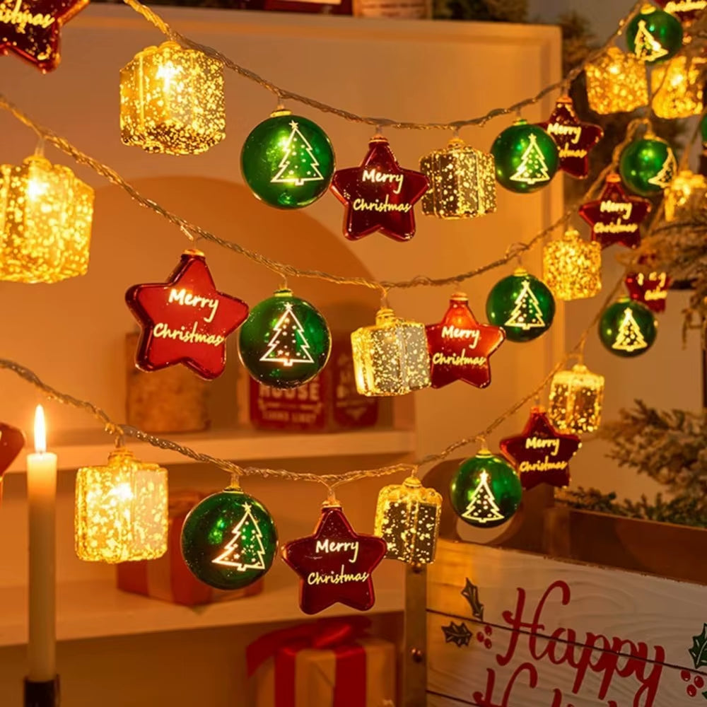 Enchanting Battery Operated LED Christmas String Lights - 5Ft/10Ft Twinkle Lights with 2 Modes - Waterproof Holiday Decor for Trees and Parties