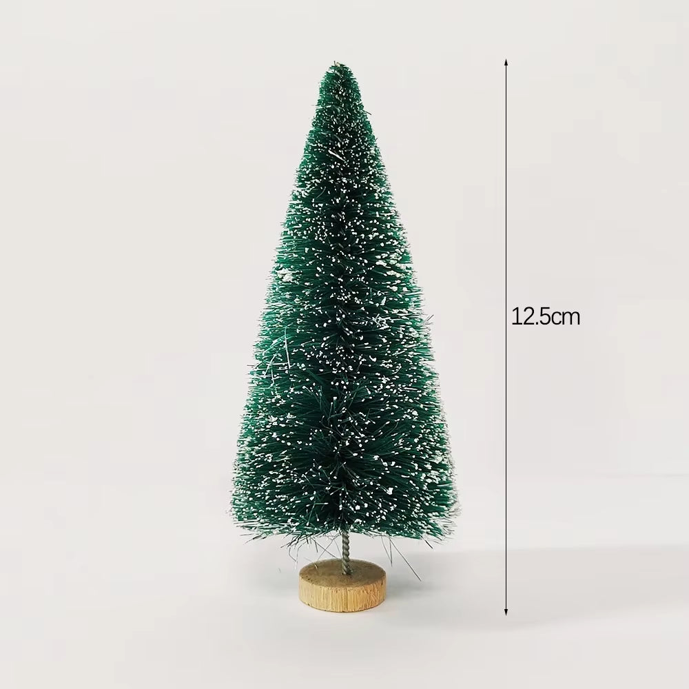 Mini Christmas Trees Set - 5/8 Pcs Small Artificial Cedar Pine Sisal Tabletop Decorations for Merry Christmas Parties